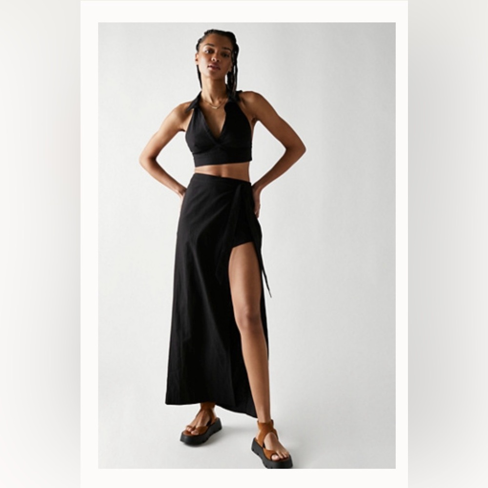 Free People size S NWT Black Evangelical 2 piece linen set